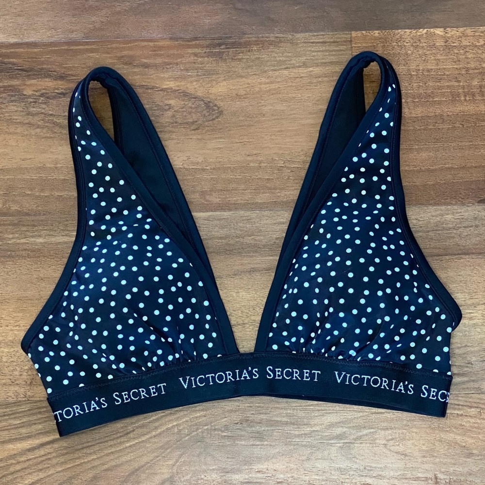 Victoria’s Secret Black Polka Dot Bikini Top